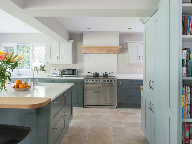 sophisticated grey kitchen with island