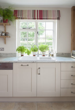 cottage kitchen window view